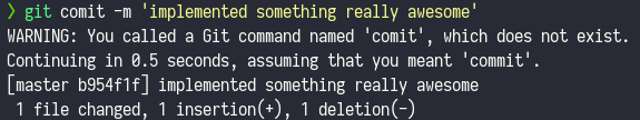 git auto-correct in action